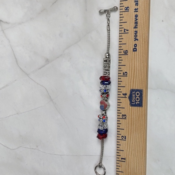 Pandora-style Patriotic Charm Bracelet - Picture 4 of 8